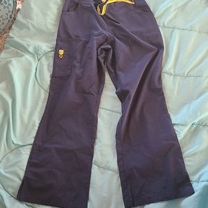 Wondering woman's scrub pants